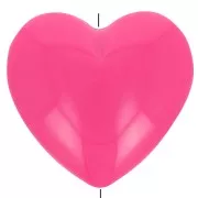 Perlina cuore in resina opaca 26x27 mm - Rosa fucsia x1