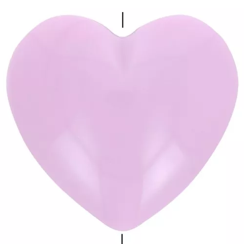 Perla cuore in resina opaca 26x27 mm - Viola chiaro x1