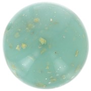 Perle di resina opaca 16 mm - Verde acqua - Oro screziato x4|raw }}