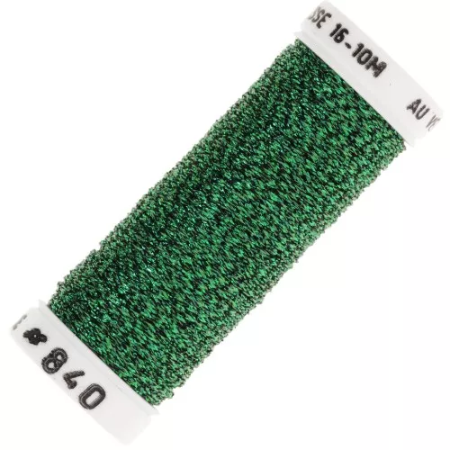 Filo da ricamo metallico intrecciato 16 Au silkworm per ricamo Verde scuro 840 x10m
