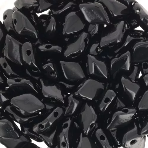 Perline in vetro Gemduo 2 fori 8x5 mm Jet x10g