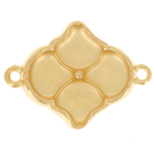 Cymbal - Distanziatore per perle Ginko Duo 24x18mm -Kalogeri - Dorato con oro fino