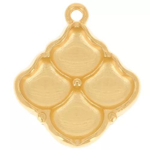 Cymbal - Ciondolo per perla Ginko Duo 20x18 mm - Manalis - Dorato in oro fino x1