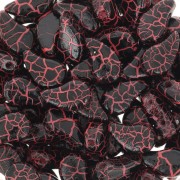 Perline in vetro 2 fori Paisley Duo 9x5.5 mm - Ionic Jet - Orange x10g