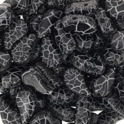 Perline in vetro 2 fori Paisley Duo 9x5.5 mm - Ionic Jet - White x10g|raw }}