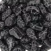 Perline in vetro 2 fori Paisley Duo 9x5.5 mm - Ionic Jet - White x10g