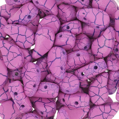 Perline in vetro 2 fori Paisley Duo 9x5.5 mm - Ionic Pink - Blue x10g