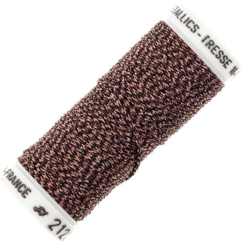 Filo da ricamo metallico intrecciato 16 Au silkworm per ricamo Copper Brown 2122 x10m