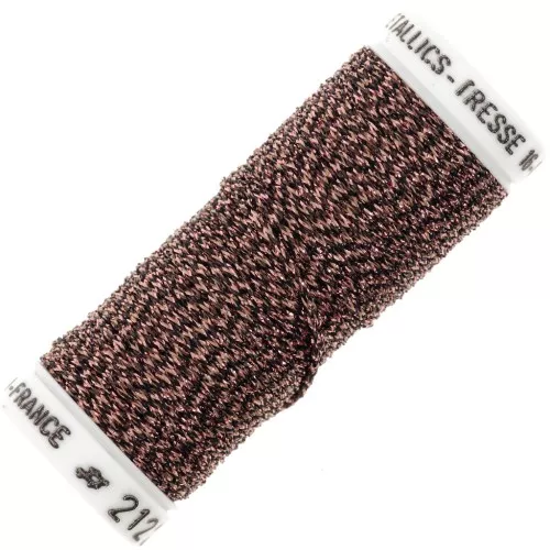 Filo da ricamo metallico intrecciato 16 Au silkworm per ricamo Copper Brown 2122 x10m