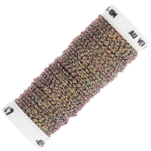 Filo da ricamo metallico intrecciato 16 Silkworm per ricamo oro iridescente (447) x10m