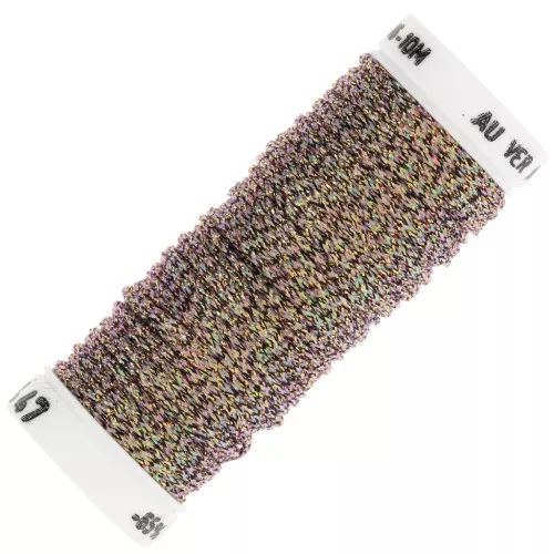 Filo da ricamo metallico intrecciato 16 Silkworm per ricamo oro iridescente (447) x10m