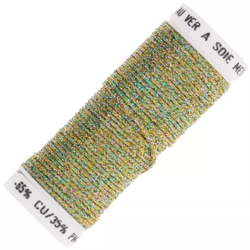 Filo da ricamo metallico intrecciato 16 Silkworm - Verde chiaro Turchese (045) x10m