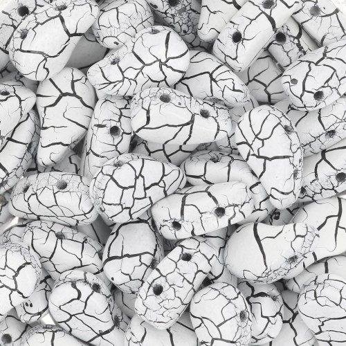 Perline in vetro 2 fori Paisley Duo 9x5.5 mm - Ionic White - Jet x10g