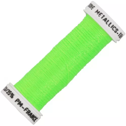 Filo da ricamo metallico intrecciato 4 Au ver à soie Verde fluorescente 459F x10m