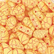 Perline in vetro 2 fori Paisley Duo 9x5.5 mm - Ionic Yellow - Red x10g|raw }}