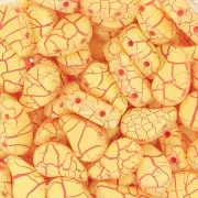 Perline in vetro 2 fori Paisley Duo 9x5.5 mm - Ionic Yellow - Red x10g