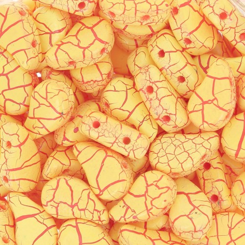 Perline in vetro 2 fori Paisley Duo 9x5.5 mm - Ionic Yellow - Red x10g