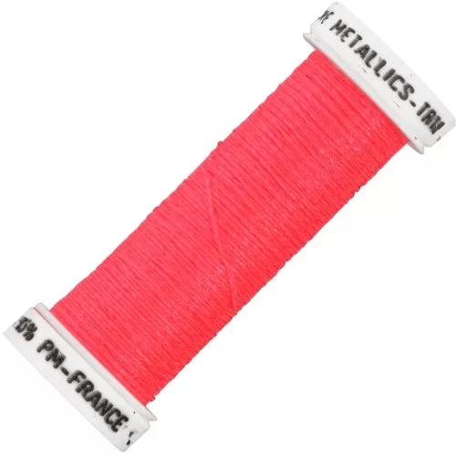Filo da ricamo metallizzato 4 -Au ver à soie Rosa corallo fluorescente (466F) x10m