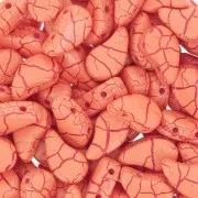 Perline in vetro 2 fori Paisley Duo 9x5.5 mm - Ionic Orange - Dark Red x10g