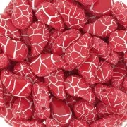 Perline in vetro 2 fori Paisley Duo 9x5.5 mm - Ionic Red - White x10g