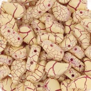 Perline in vetro 2 fori Paisley Duo 9x5.5 mm - Ionic Yellow - Dark Red x10g