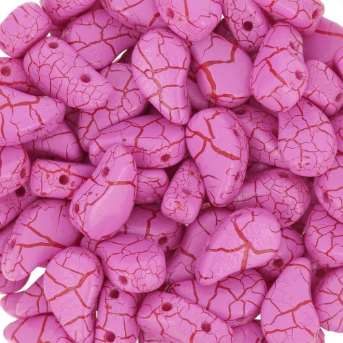 Perline in vetro 2 fori Paisley Duo 9x5.5 mm - Ionic Pink - Red x10g