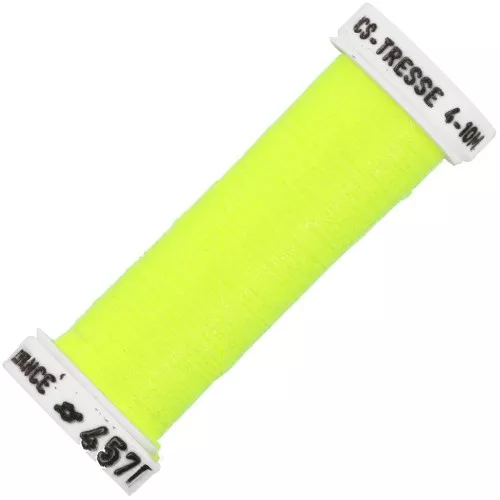 Filo da ricamo metallico intrecciato 4 Au ver à soie Giallo fluorescente 457F x10m
