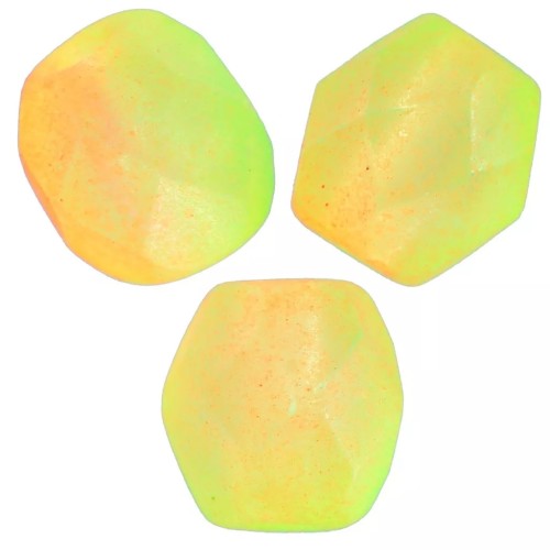 Sfaccettate 6 mm - Orange Green Neon Mat x25