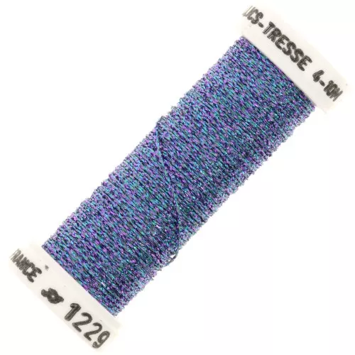 Filo da ricamo metallico intrecciato 4 Au ver à soie Turchese violetto (1229) x10m