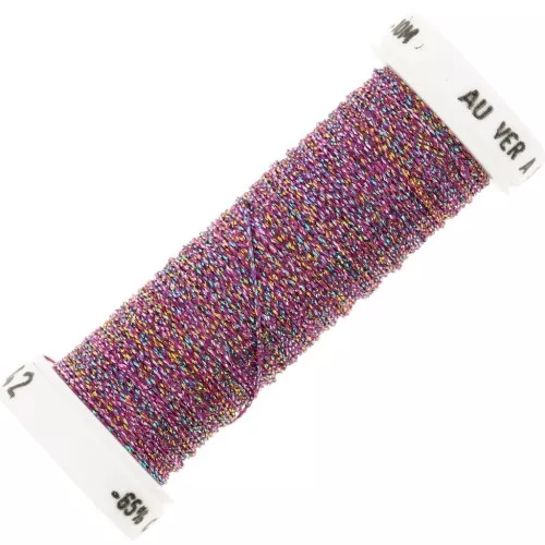 Filo da ricamo metallico intrecciato 4 Au ver à soie- Fucsia Turchese (042) x10m
