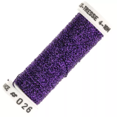 Filo da ricamo metallico intrecciato 4 Au ver à soie - Viola scuro (026) x10m