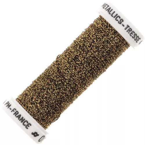 Filo da ricamo metallico intrecciato 4 Au ver à soie - Oro antico (004) x10m