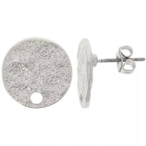 Orecchini tondi martellati 14 mm - Argento x2