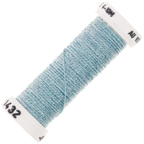 Filo da ricamo metallico intrecciato 4 Au ver à soie - Blu iridescente (1432) x10m