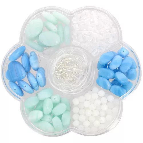 Set di perle Preciosa con fioriera e accessori - Aqua - Crystal x1