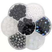 Set di perle Preciosa con scatola di fiori - Nero - Bianco x1