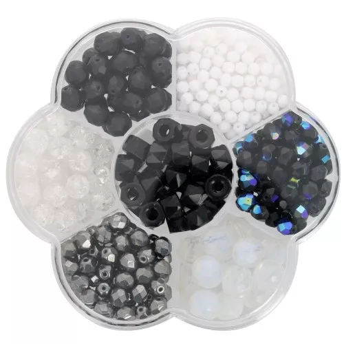 Set di perle Preciosa con scatola di fiori - Nero - Bianco x1