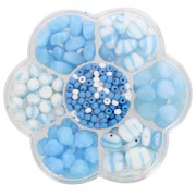 Set di perle Preciosa con scatola di fiori - Aqua - Bianco x1|raw }}