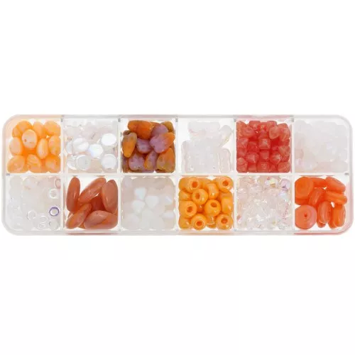Assortimento di perle Preciosa Ornela - Cristallo AB - Arancione x200g