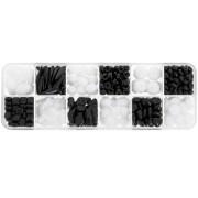 Assortimento di perle Preciosa Ornela - Nero - Bianco x200g