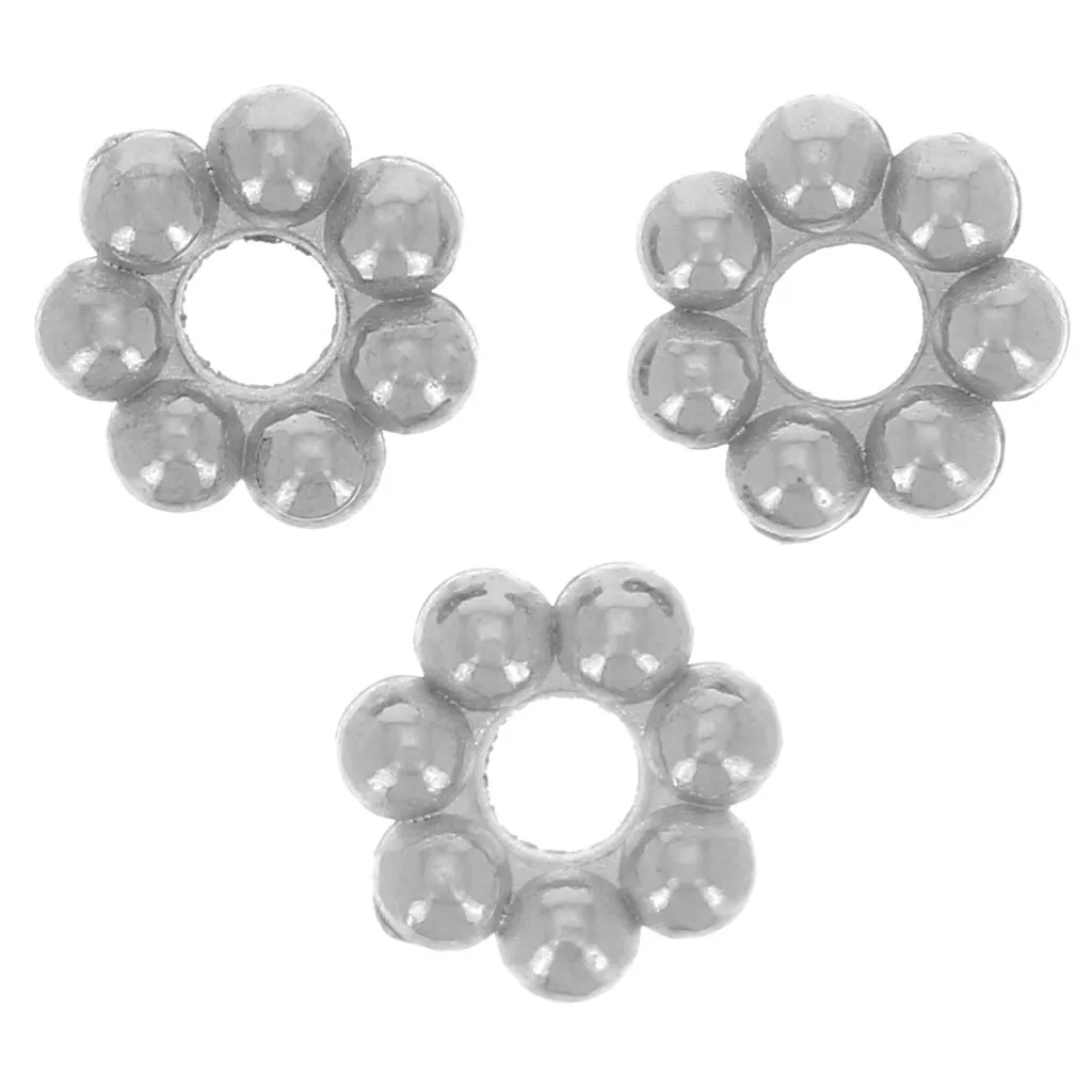 QUARKZMAN 100 Perline Distanziali In Acciaio Inox 3,5 Mm - Rondelle Piatte Per Bracciali E Collane Fai Da Te - 3