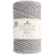 Rocchetto di cordoncino in cotone riciclato DMC 3 mm - Eco Vita 4 - Grigio perla x 200 m