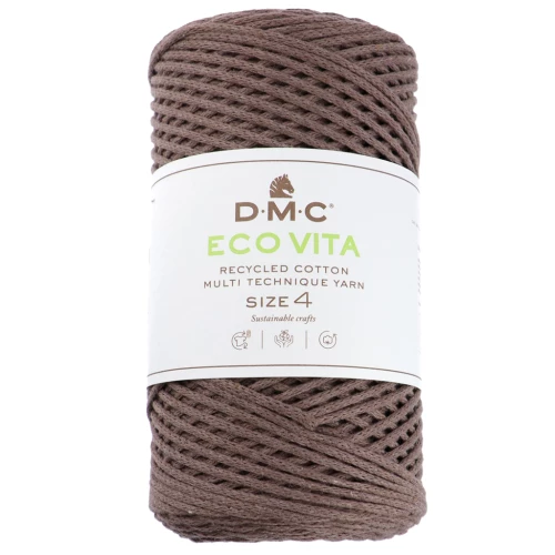 Rocchetto di cordoncino in cotone riciclato DMC 3 mm - Eco Vita 4 - Castagno x 200m