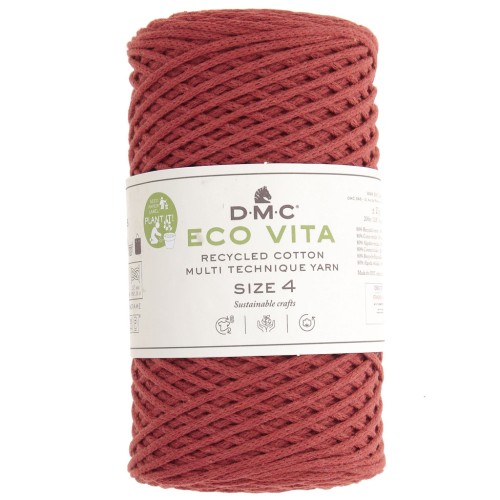 Rocchetto di cordoncino in cotone riciclato DMC 3 mm - Eco Vita 4 - Ruggine x 200m
