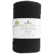 Rocchetto di cordoncino in cotone riciclato DMC 3 mm - Eco Vita 4 - Nero x 200m|raw }}