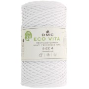 Rocchetto di cordoncino in cotone riciclato DMC 3 mm - Eco Vita 4 - Bianco x 200m