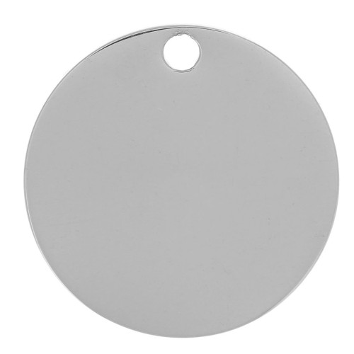 Ciondoli a medaglia da incidere 12 mm - acciaio inox 304L x4