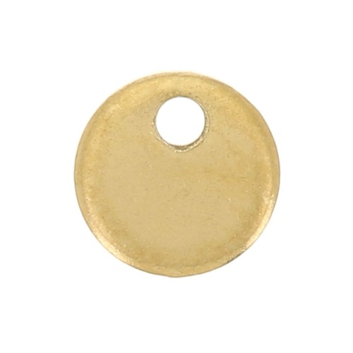 Ciondoli a medaglia da incidere 4 mm - Acciaio inossidabile 304L dorato x10