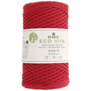Rocchetto di cordoncino in cotone riciclato DMC 3 mm - Eco Vita 4 - Rosso x 200m|raw }}