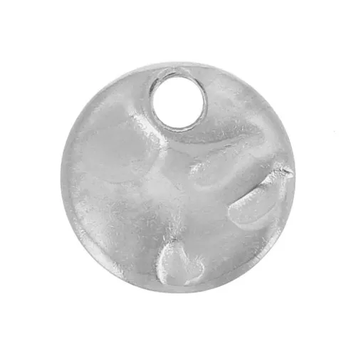 Ciondoli rotondi martellati 6 mm - Acciaio inossidabile 304L x10